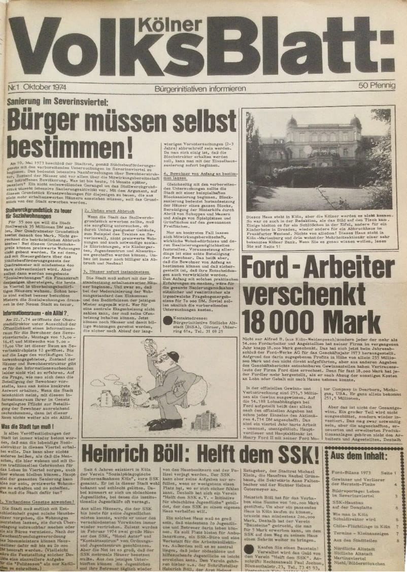 Volksblatt Titelseite 1974