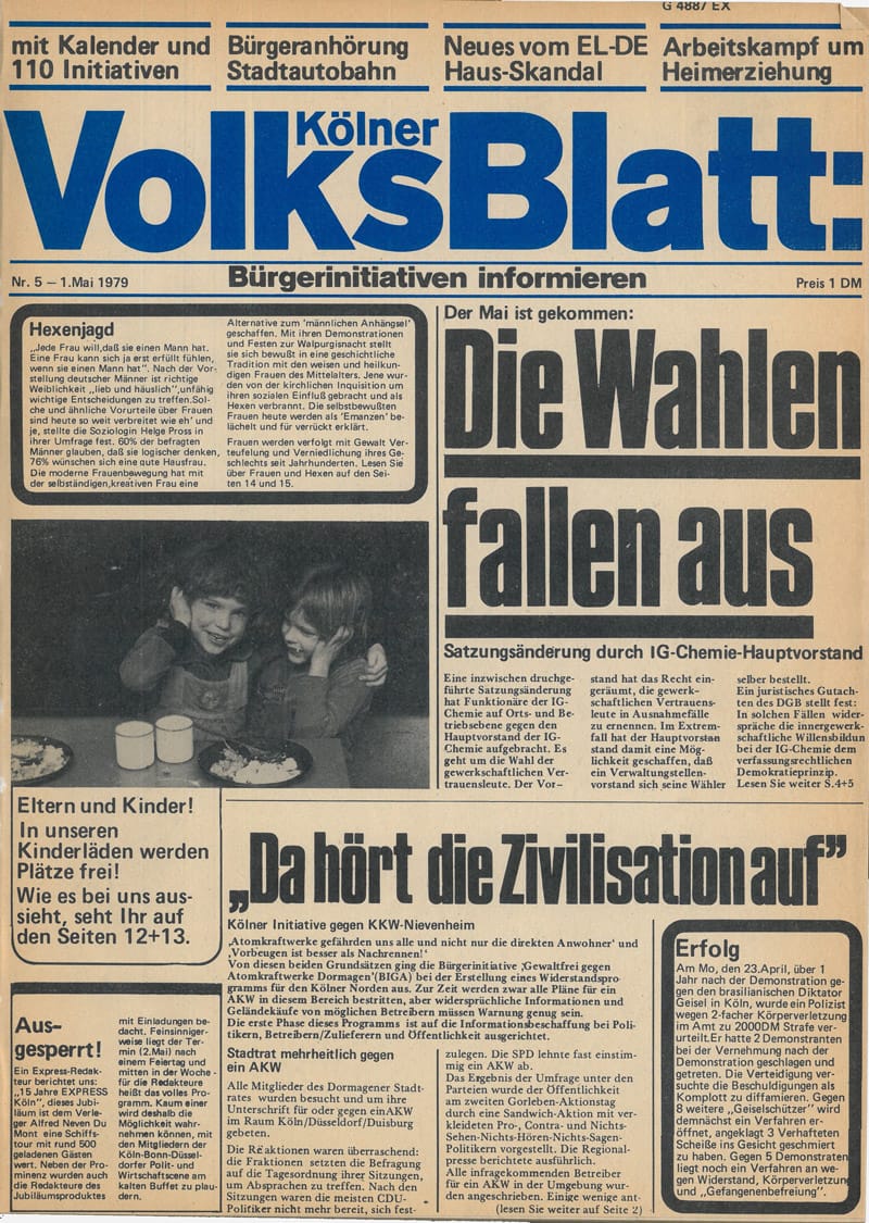 Volksblatt Titelseite 1979